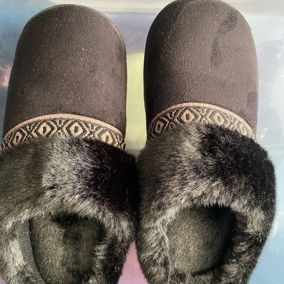 Black clog style slippers